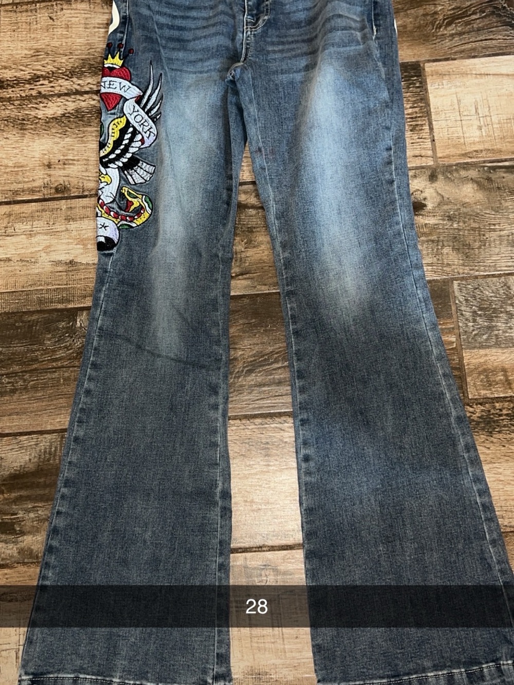 Ed Hardy Blue  Flare Jeans